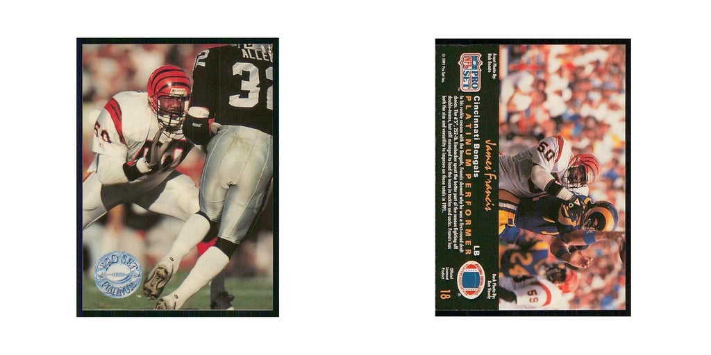 1991 Pro Set Platinum James Francis Bengals #18