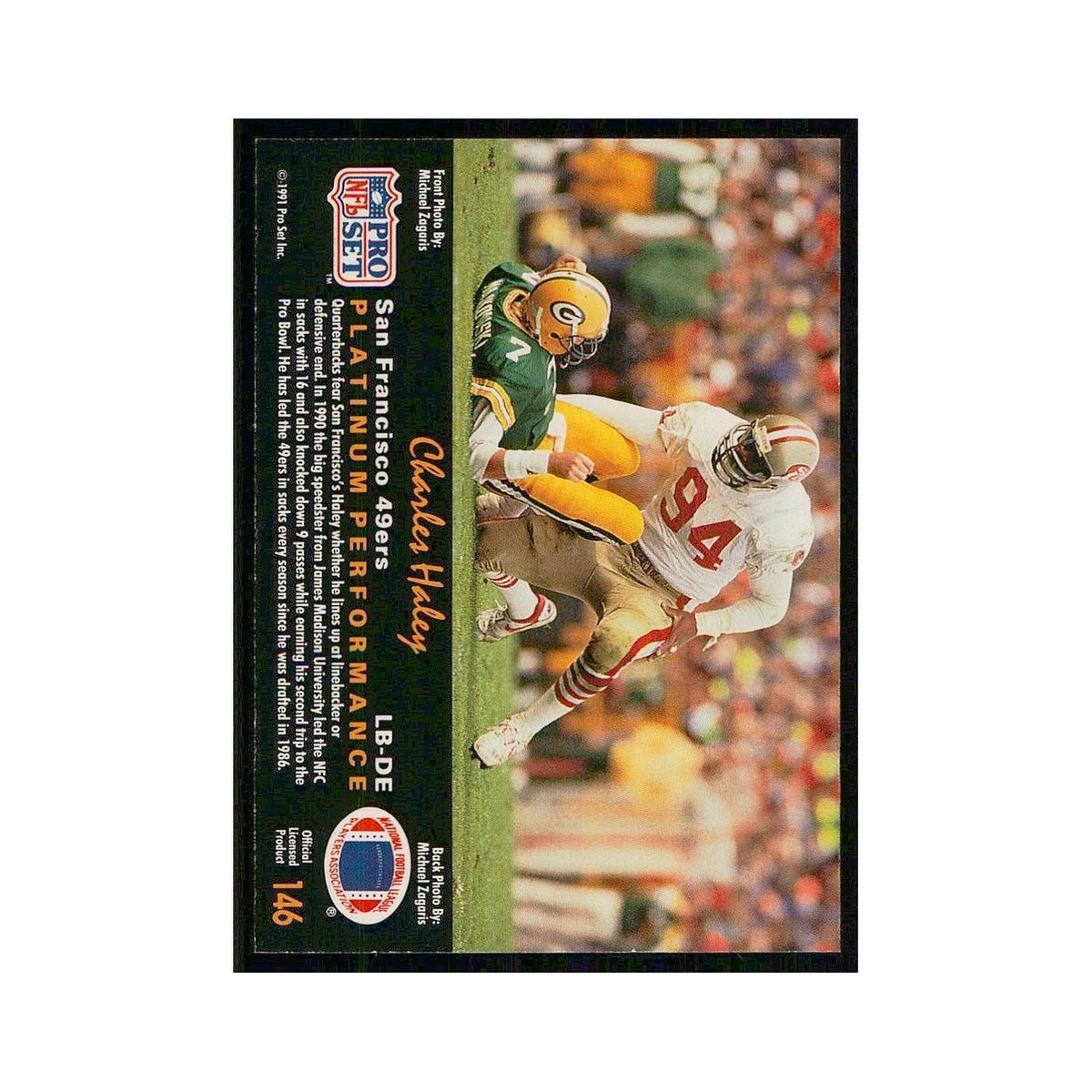 1991 Pro Set Platinum Charles Haley 49ers #146