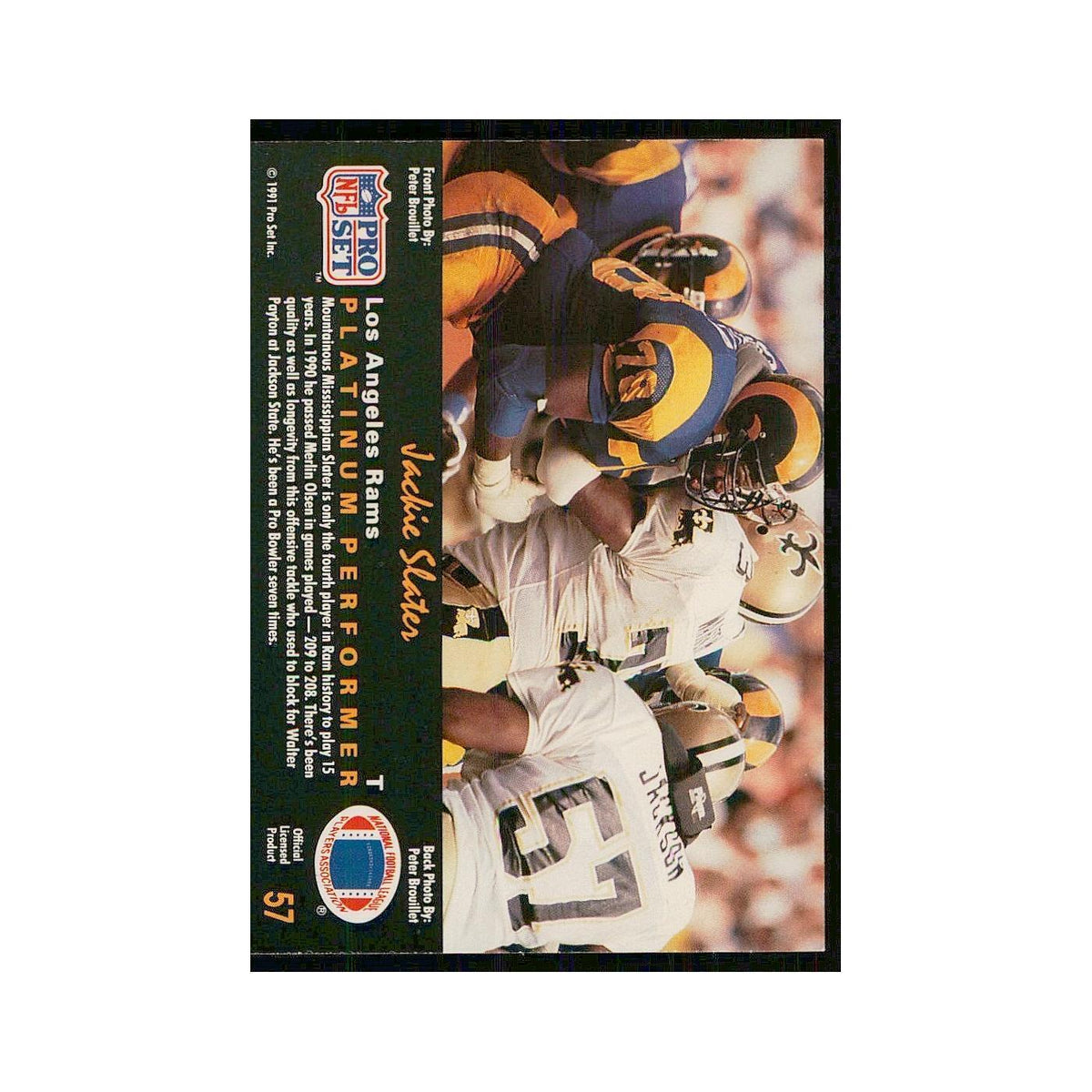 1991 Pro Set Platinum Jackie Slater Rams #57