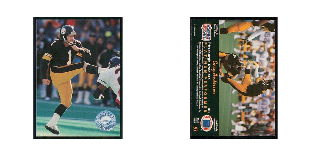 1991 Pro Set Platinum Gary Anderson Steelers #97