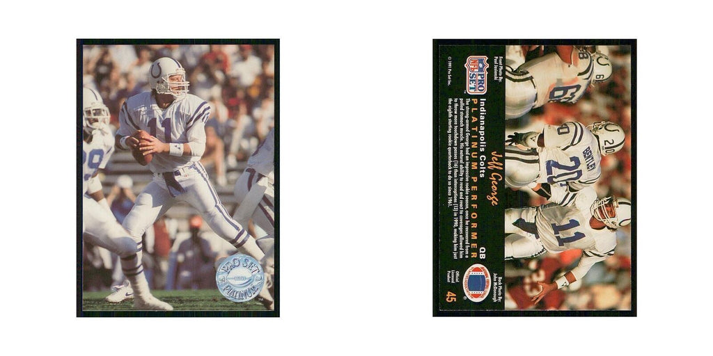 1991 Pro Set Platinum Jeff George Colts #45
