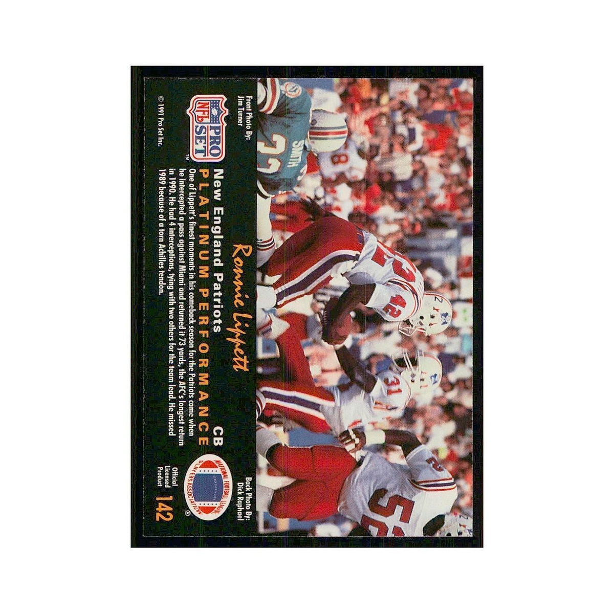 1991 Pro Set Platinum Ronnie Lippett Patriots #142