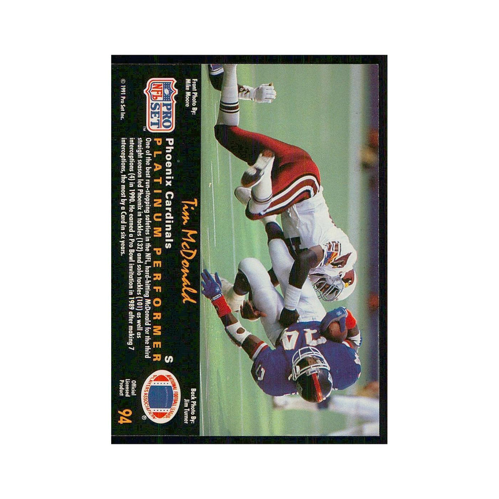 1991 Pro Set Platinum Tim McDonald Phoenix Cardinals #4