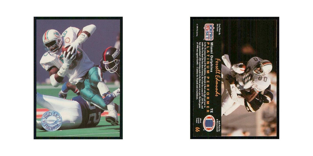 1991 Pro Set Platinum Ferrell Edmunds Dolphins #66