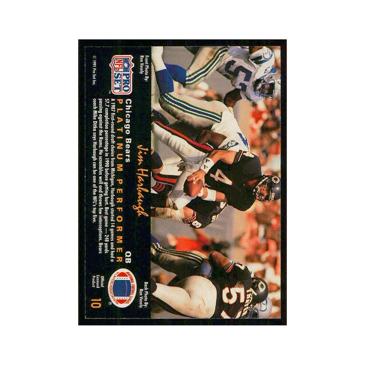 1991 Pro Set Platinum Jim Harbaugh Bears #10