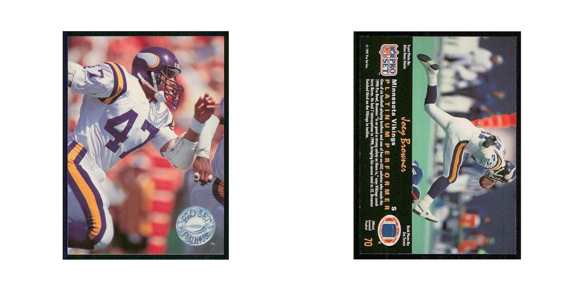 1991 Pro Set Platinum Joey Browner Vikings #70