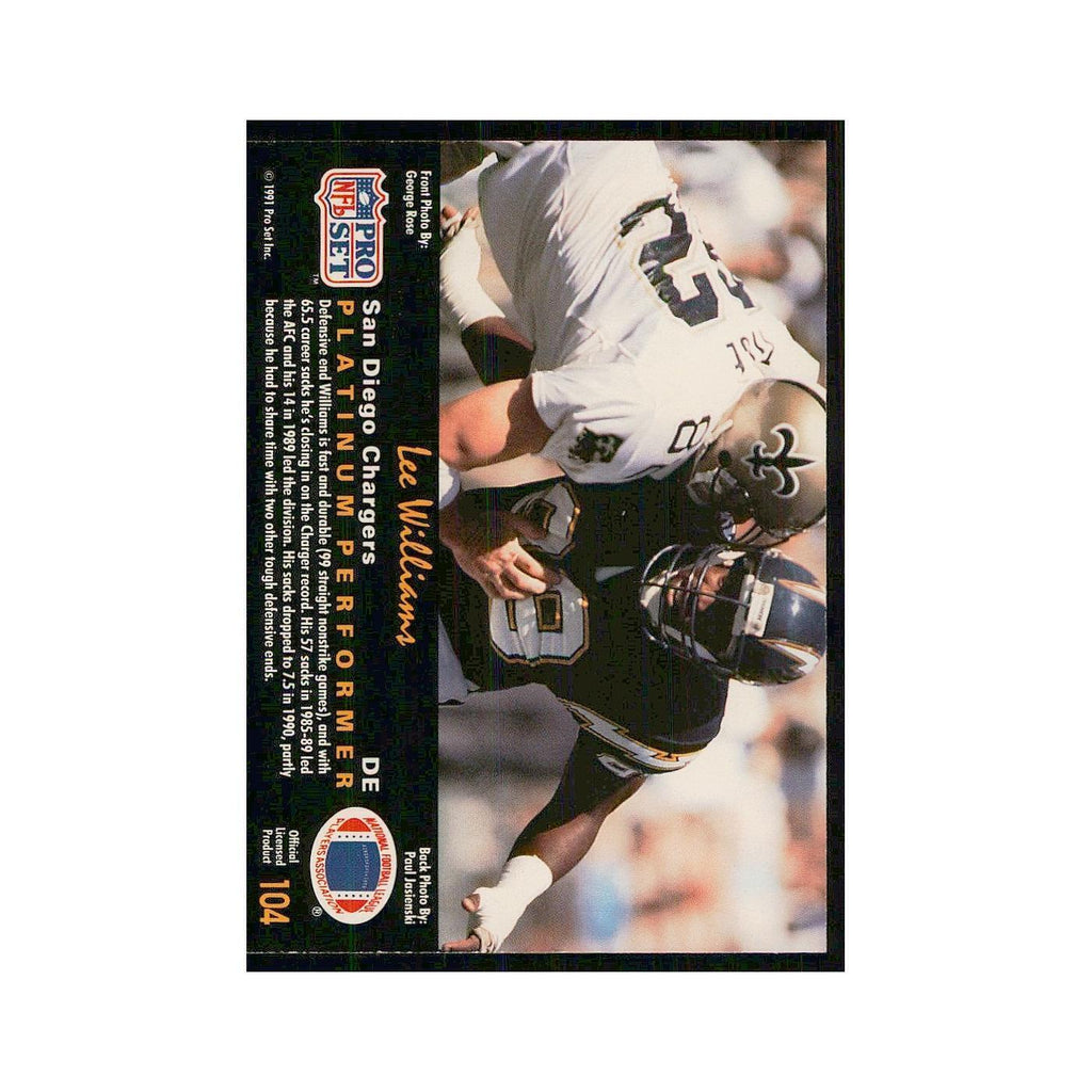 1991 Pro Set Platinum Lee Williams San Diego Chargers #104