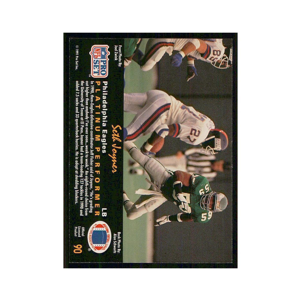 1991 Pro Set Platinum Seth Joyner Eagles #90