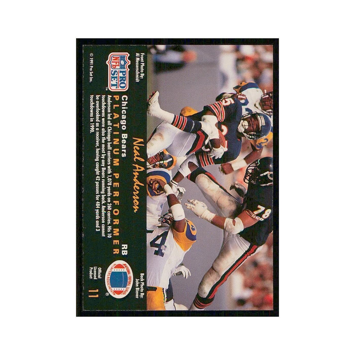 1991 Pro Set Platinum Neal Anderson Bears #11