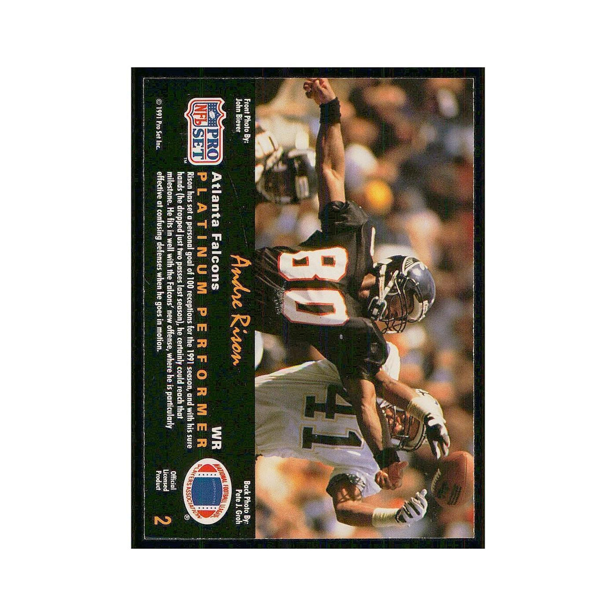 1991 Pro Set Platinum Andre Rison Falcons #2