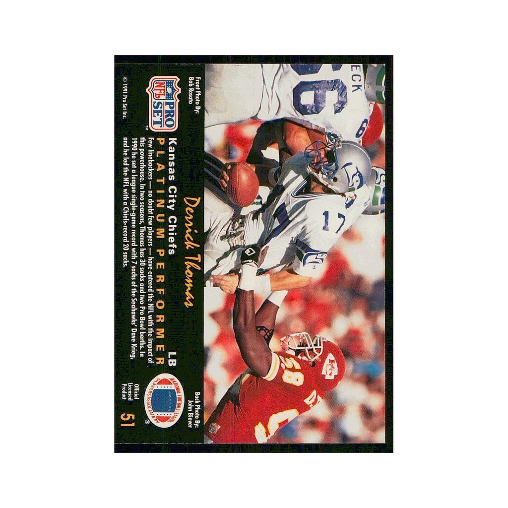 1991 Pro Set Platinum Derrick Thomas RC Chiefs #51