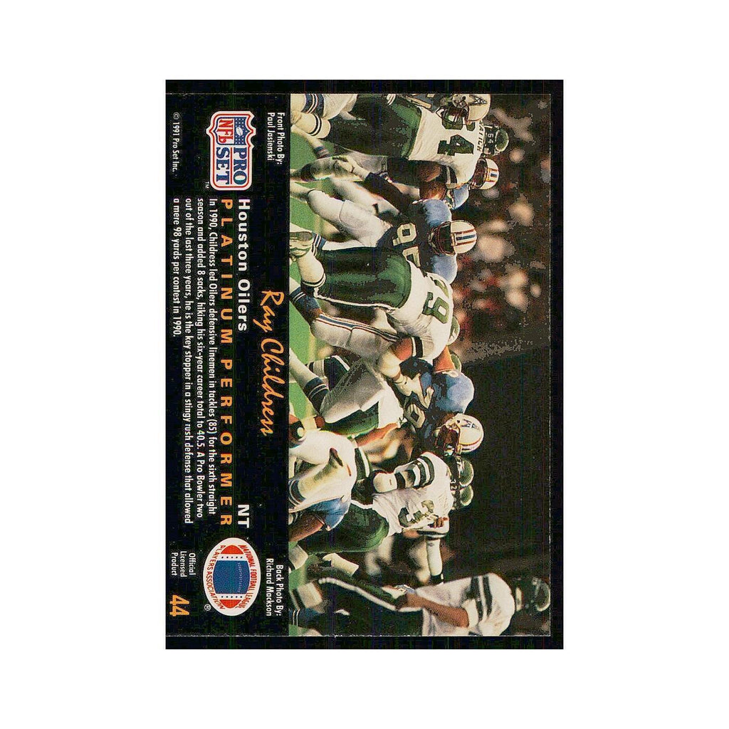 1991 Pro Set Platinum Ray Childress Houston Oilers #44