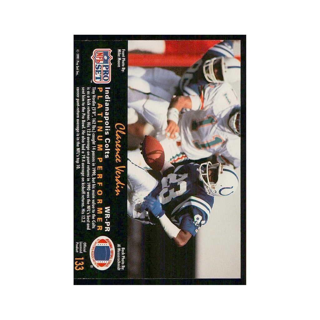 1991 Pro Set Platinum Clarence Verdin Colts #133