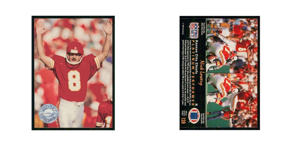 1991 Pro Set Platinum Nick Lowery Chiefs #128