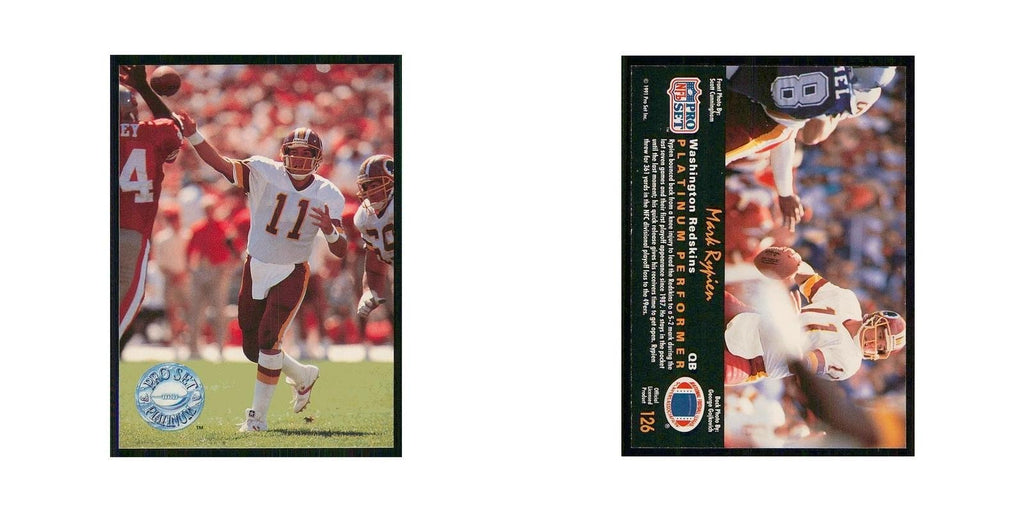 1991 Pro Set Platinum Mark Rypien Redskins #126