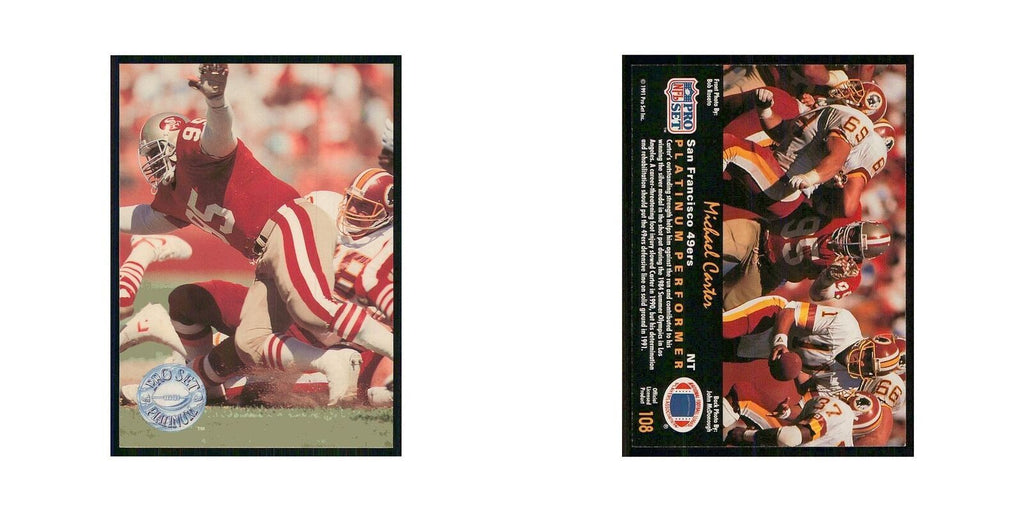 1991 Pro Set Platinum Michael Carter 49ers #108