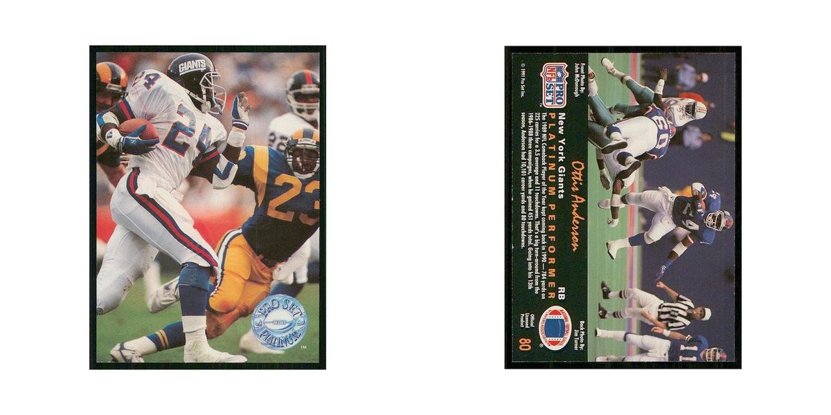 1991 Pro Set Platinum Ottis Anderson Giants #80