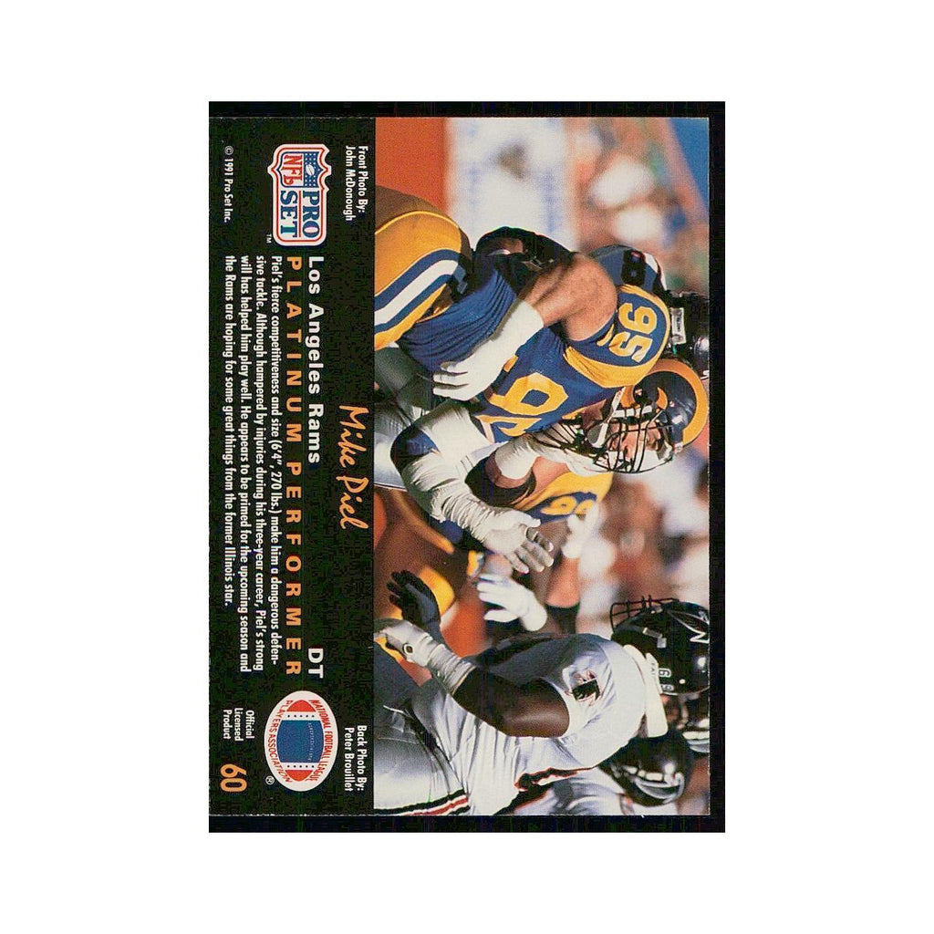 1991 Pro Set Platinum Mike Piel Rams #60