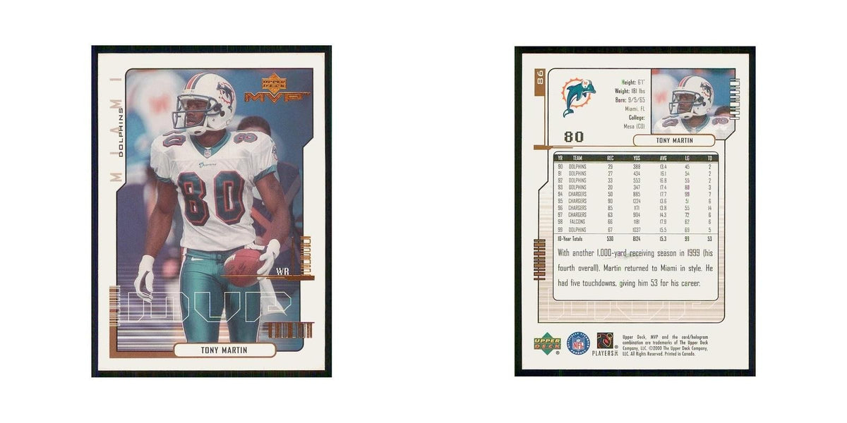 2001 Upper Deck MVP Tony Martin Dolphins #86