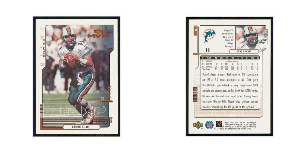 2000 Upper Deck MVP Damon Huard Dolphins #87