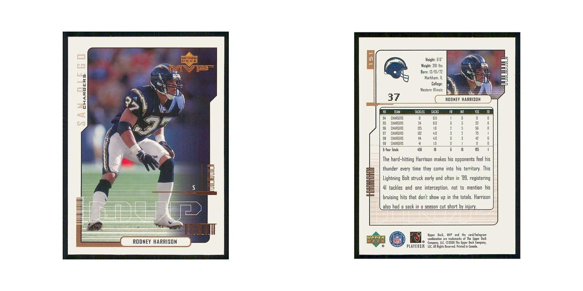 2000 Upper Deck MVP Rodney Harrison San Diego Chargers #151