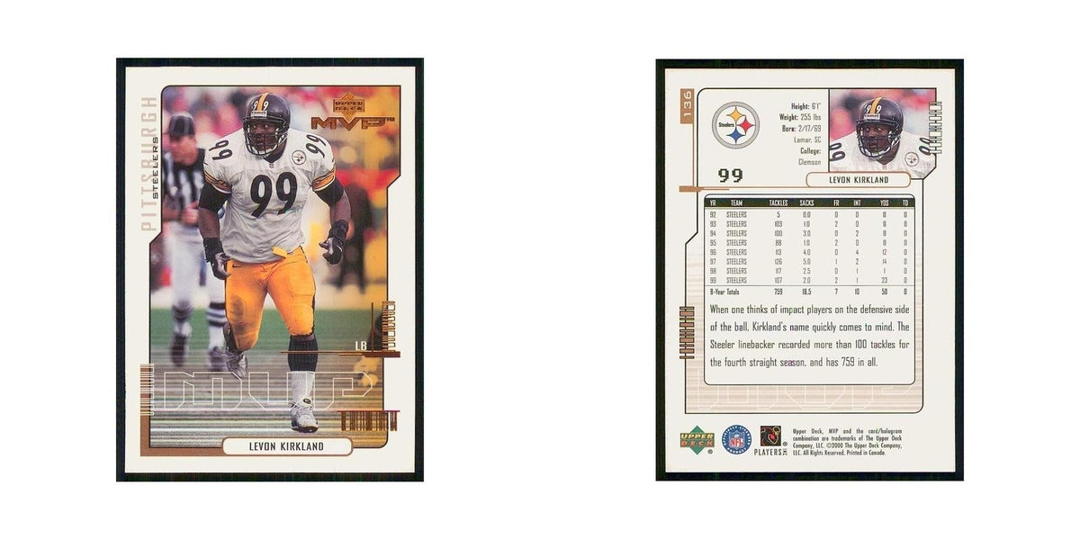 2000 Upper Deck MVP Levon Kirkland Steelers #136
