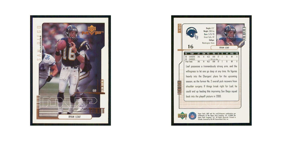 2000 Upper Deck MVP Ryan Leaf San Diego Chargers #150