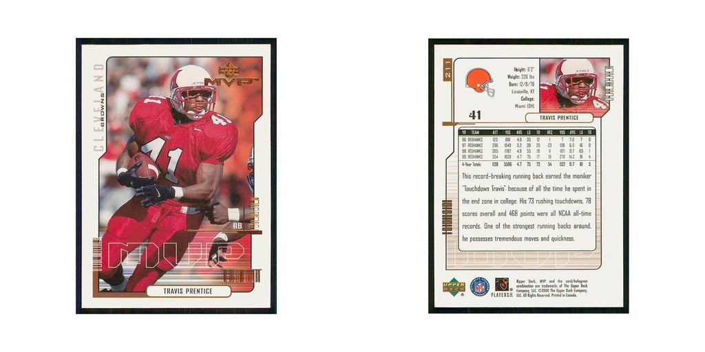 2000 Upper Deck MVP Travis Prentice RC Browns #211