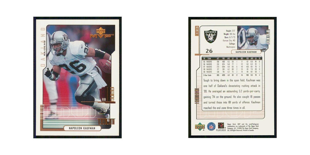 2000 Upper Deck MVP Napoleon Kaufman Raiders #123