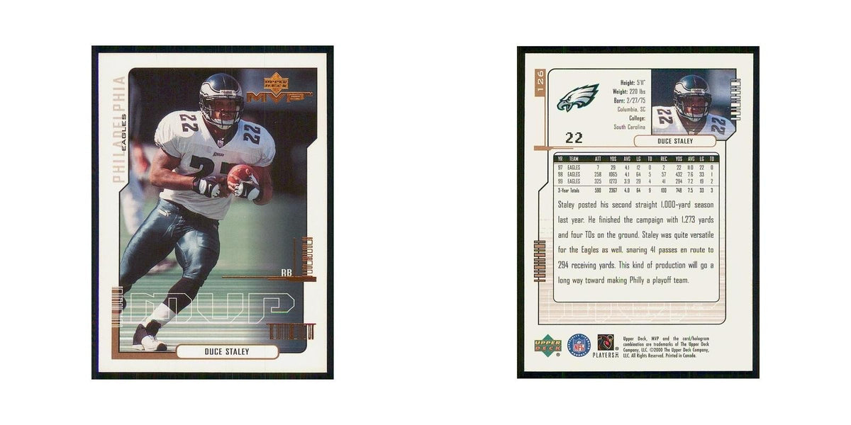 2000 Upper Deck MVP Duce Staley Eagles #126