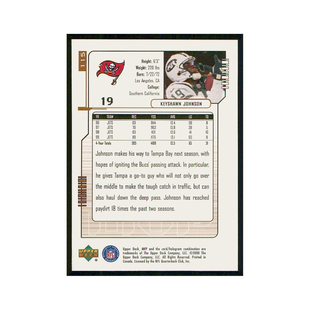 2000 Upper Deck MVP Keyshawn Johnson Buccaneers #115