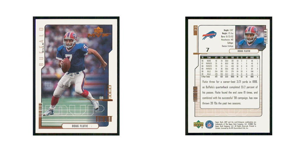2000 Upper Deck MVP Doug Flutie Bills #22