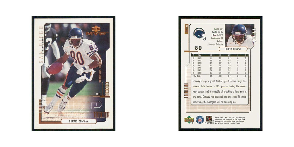 2000 Upper Deck MVP Curtis Conway San Diego Chargers #146