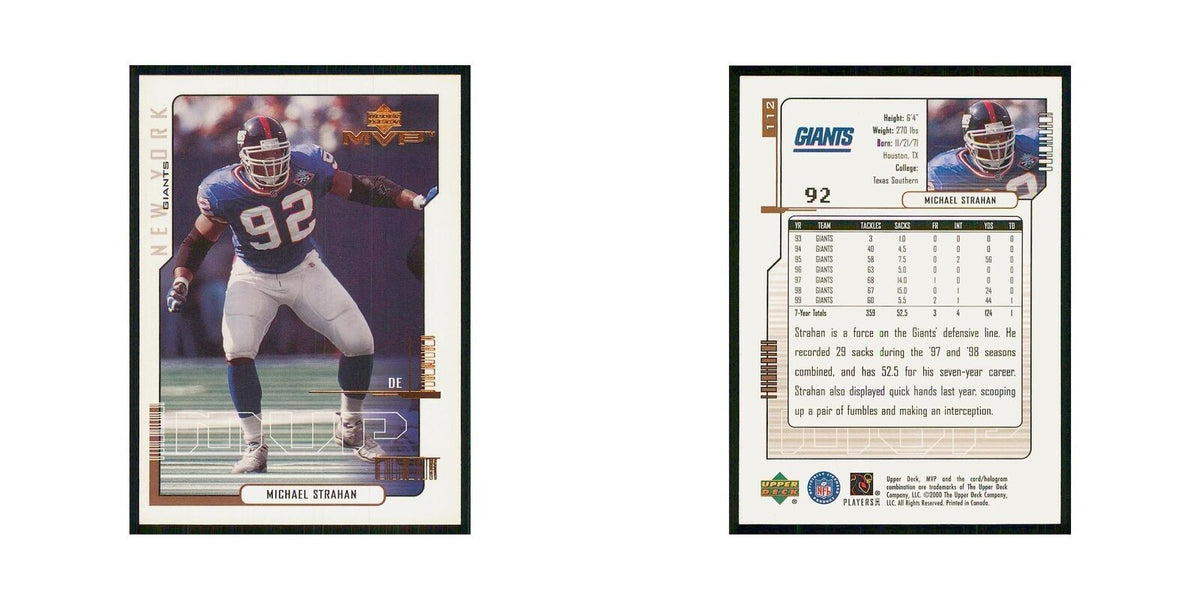 2000 Upper Deck MVP Michael Strahan Giants #112