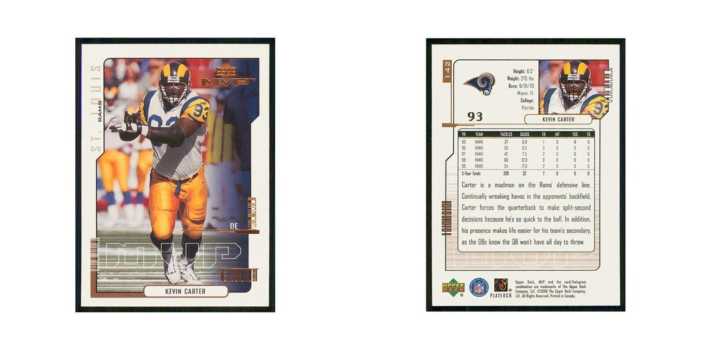 2000 Upper Deck MVP Kevin Carter St. Louis Rams #142