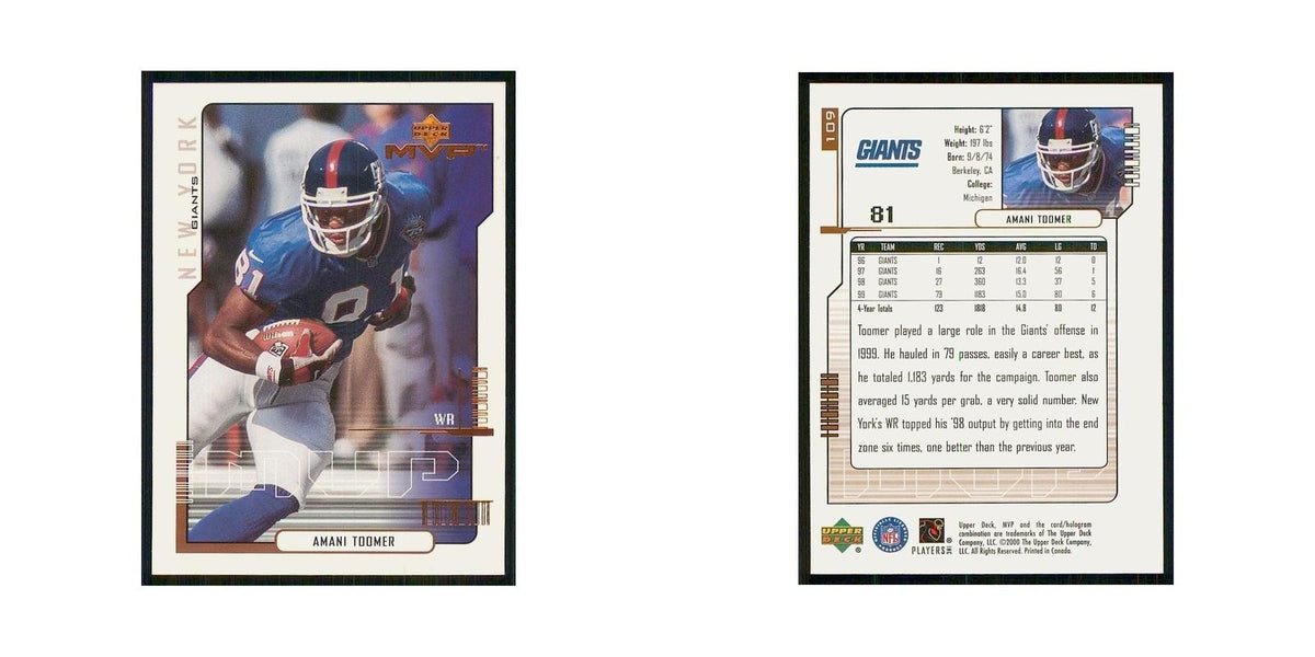 2000 Upper Deck MVP Amani Toomer Giants #109