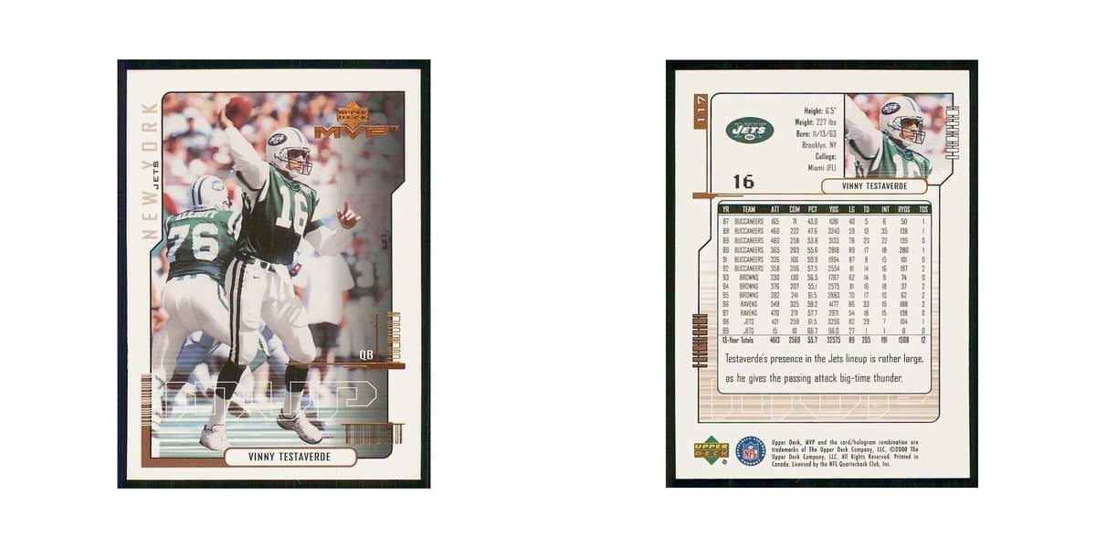 2000 Upper Deck MVP Vinny Testaverde Jets #117