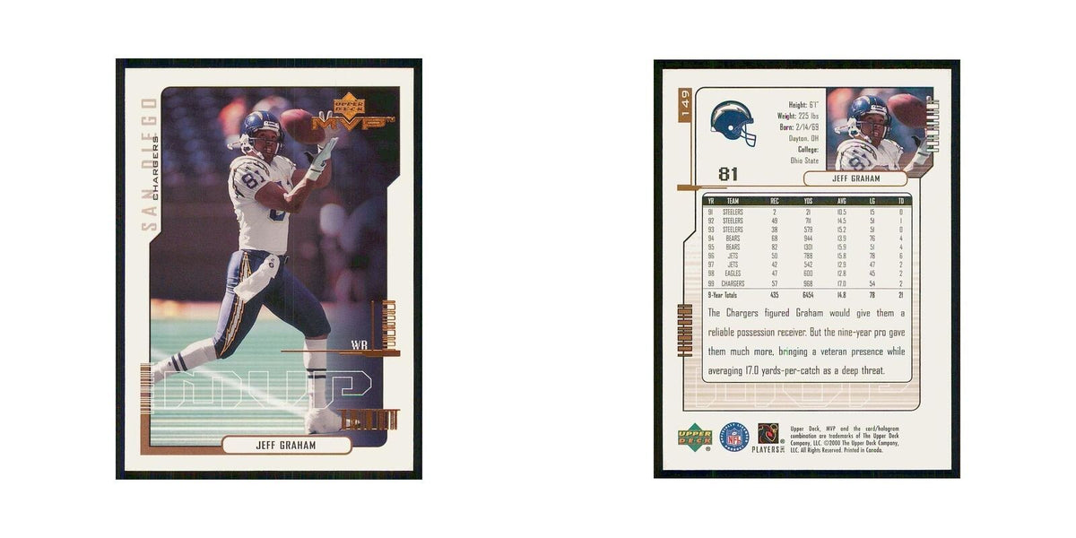 2000 Upper Deck MVP Jeff Graham San Diego Chargers #149