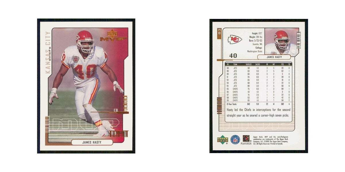2000 Upper Deck MVP James Hasty Chiefs #83