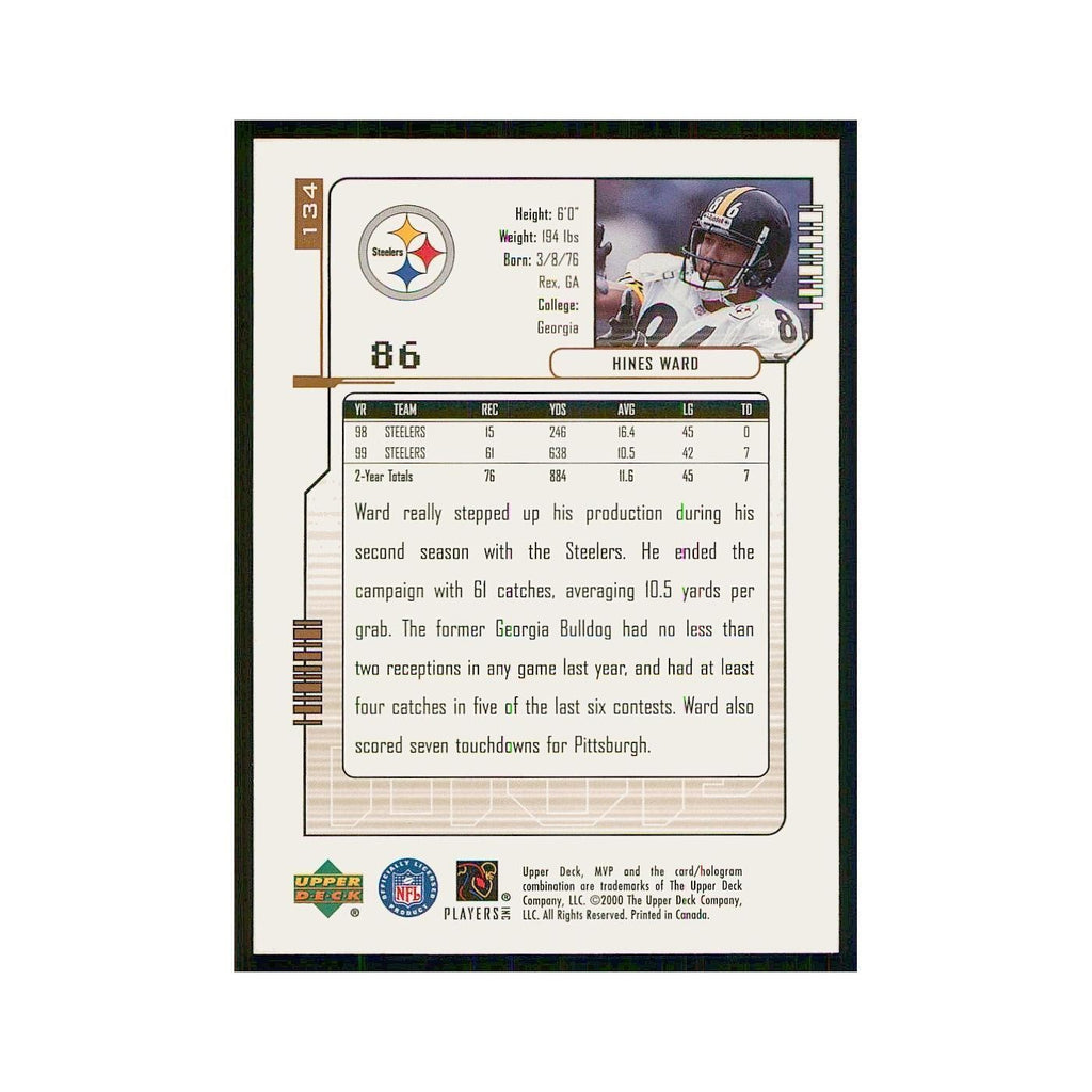 2000 Upper Deck MVP Hines Ward Steelers #134