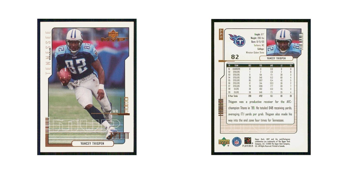 2000 Upper Deck MVP Yancey Thigpen Titans #177