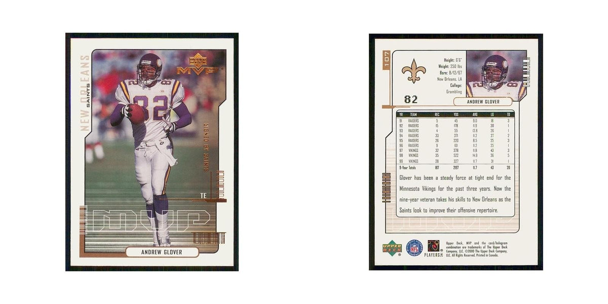 2000 Upper Deck MVP Andrew Glover Saints #107