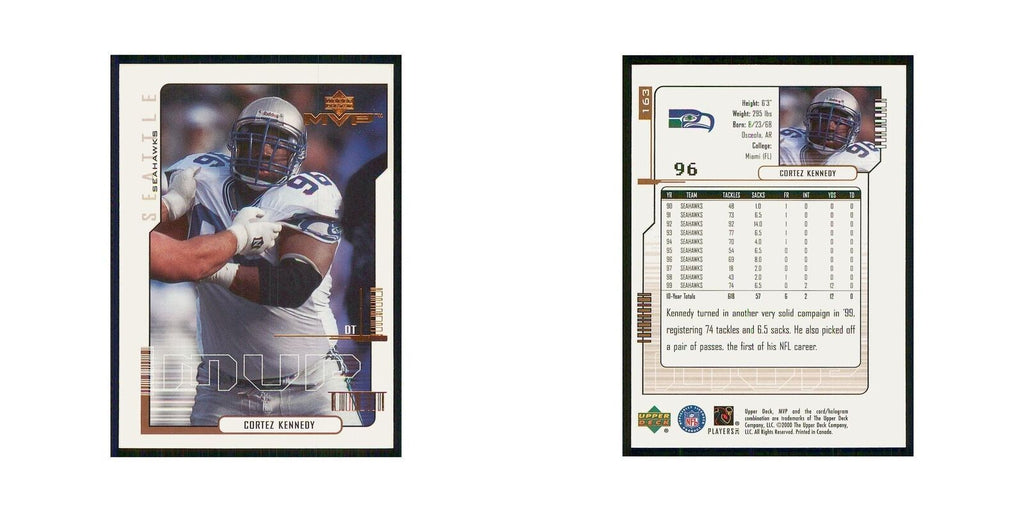 2000 Upper Deck MVP Cortez Kennedy Seahawks #163