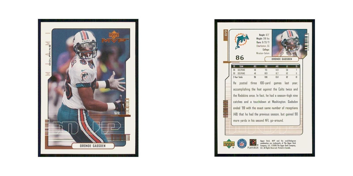 2000 Upper Deck MVP Oronde Gadsden Dolphins #89