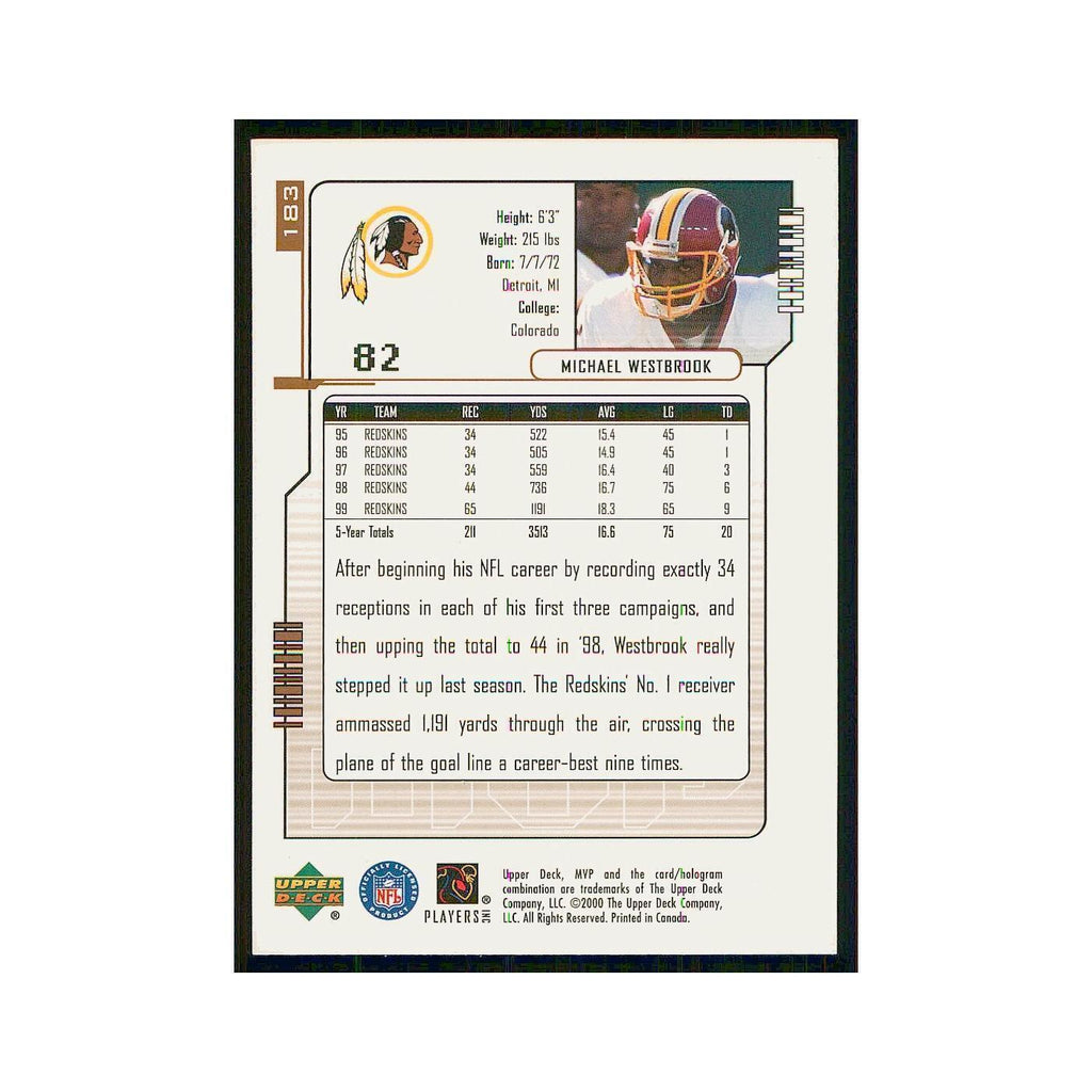 2000 Upper Deck MVP Michael Westbrook Redskins #183