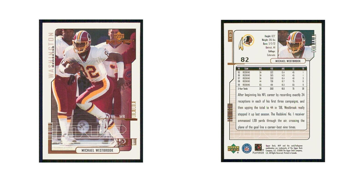 2000 Upper Deck MVP Michael Westbrook Redskins #183