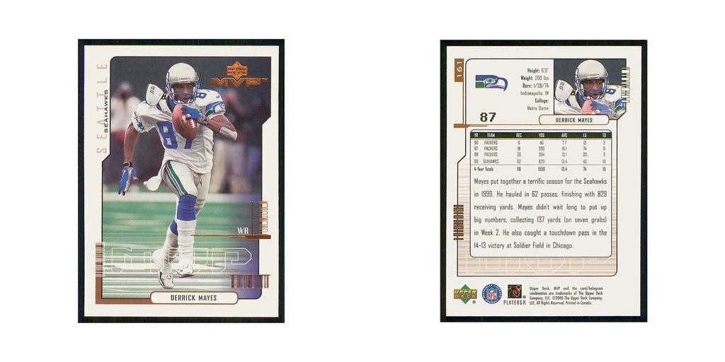 2000 Upper Deck MVP Derrick Mayes Seahawks #161
