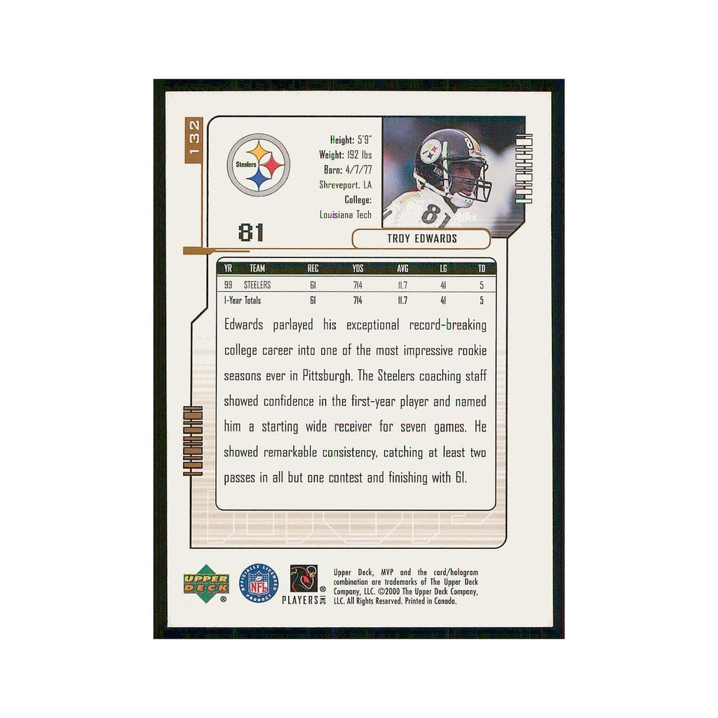 2000 Upper Deck MVP Troy Edwards Steelers #132