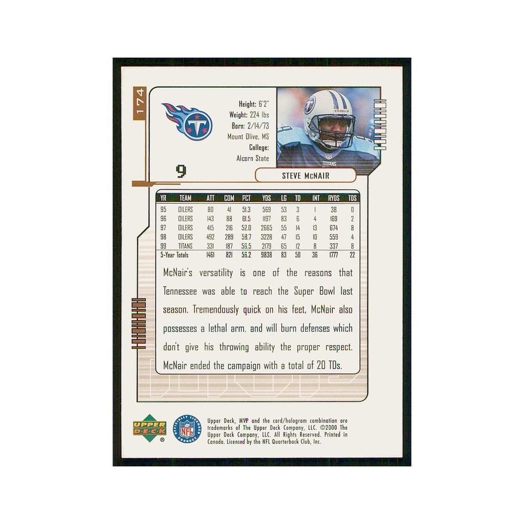2000 Upper Deck MVP Steve McNair Titans #174