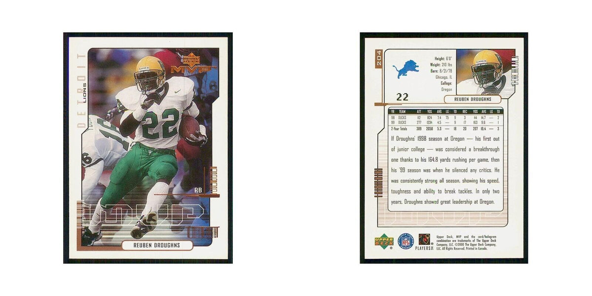 2000 Upper Deck MVP Reuben Droughns RC Lions #204